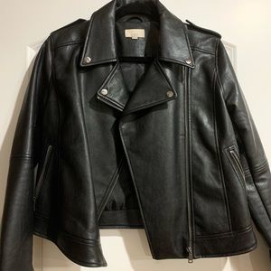 Loft Black Faux Leather Moto Jacket